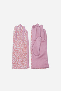 Leopard Print Gloves - Pink