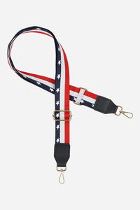 Printed Bag Strap - Navy, Red & White Stars & Stripes