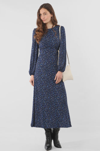 Karla Speckled Print Maxi Dress - Blue