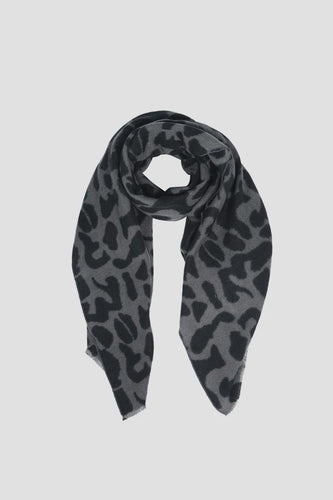 Alexia Oversized Abstract Print Blanket Scarf - Charcoal