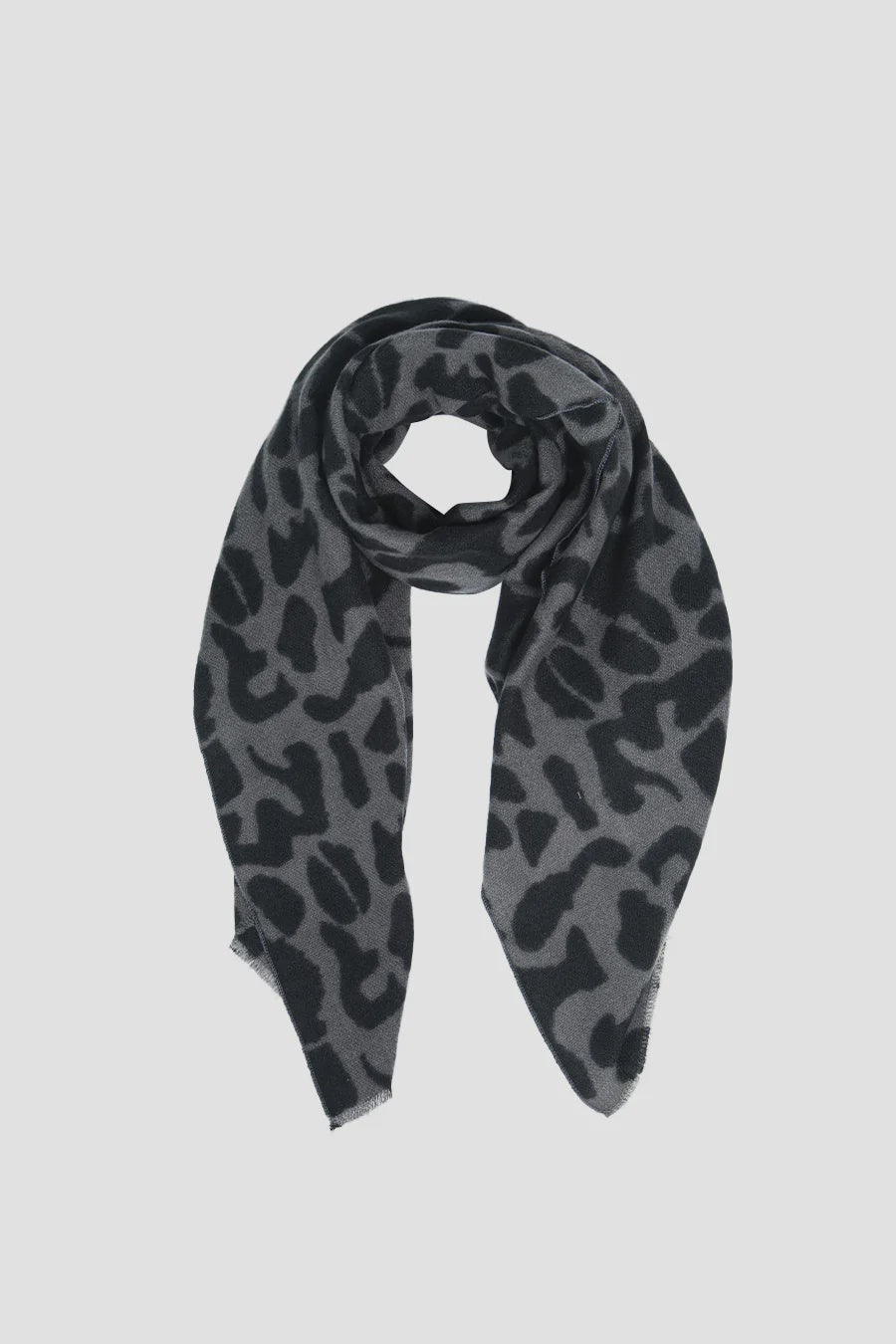 Alexia Oversized Abstract Print Blanket Scarf - Charcoal