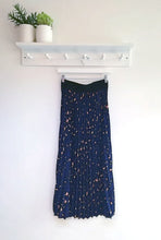 Load image into Gallery viewer, Athena Leopard Print Pleated Skirt - Navy