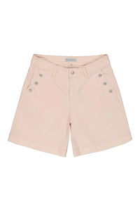 Red Button Bebe Cotton Shorts - Blush