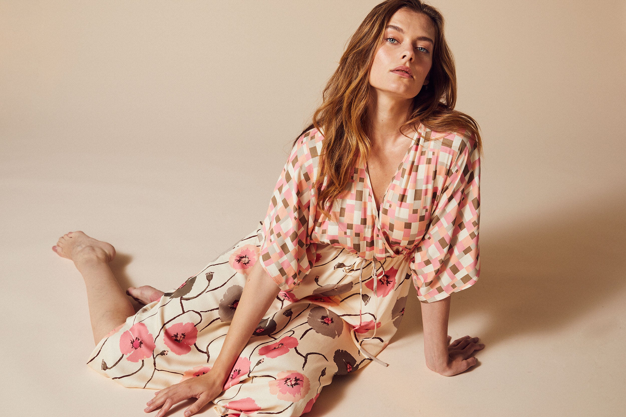 Costa Mani Jolene Flower Printed Maxi Dress