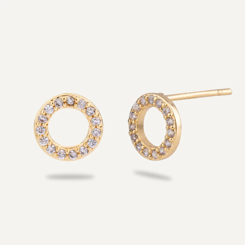 Keira Cubic Zirconia Circle Stud Earrings