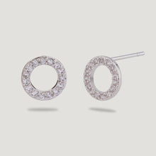 Load image into Gallery viewer, Keira Cubic Zirconia Circle Stud Earrings