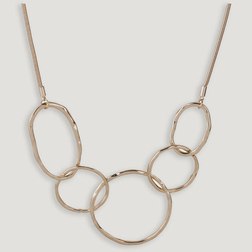 Geo Geometric Abstract  Link Necklace - Gold