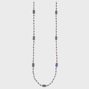 Venus Blue Crystal Beaded Long Necklace