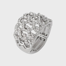 Load image into Gallery viewer, Elizabeth Crystal Ring - Silver Rhodium