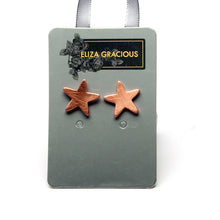 Load image into Gallery viewer, Brushed Metal Star Stud Earrings
