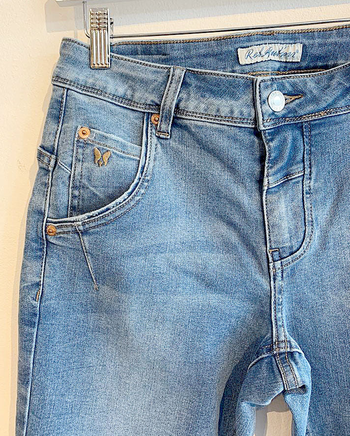 Red Button Flora Jeans - Light Blue Stone