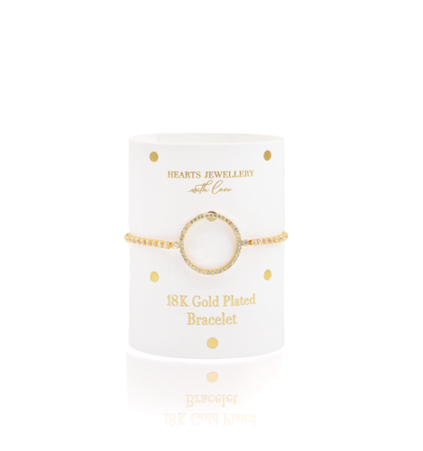18K Gold Plated Circle Toggle Bracelet