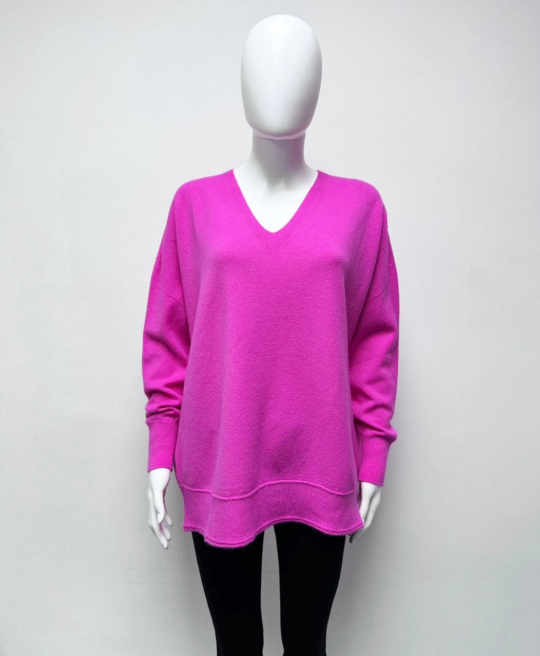 Charlene V Neck Jumper - Magenta