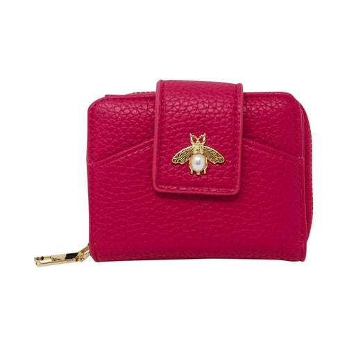 Small Bumble Bee Faux Leather Purse - Rose