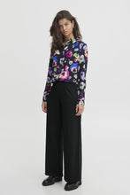 Load image into Gallery viewer, ICHI Kate Wide Legged Jersey Long Trousers - Black