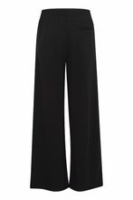 Load image into Gallery viewer, ICHI Kate Wide Legged Jersey Long Trousers - Black