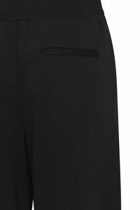 ICHI Kate Wide Legged Jersey Long Trousers - Black