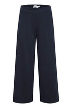 Load image into Gallery viewer, ICHI Kate Wide Legged Jersey Cropped Trousers - Total Eclipse