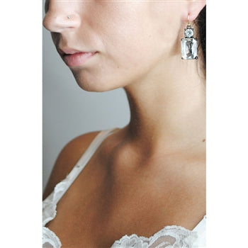 Harriet Twin Gem Earrings - Clear