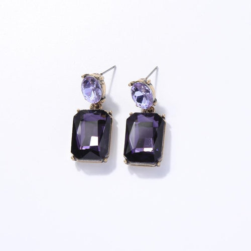 Amelia Gem Earrings - Violet & Lilac