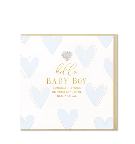 Hello Baby Boy Greetings Card