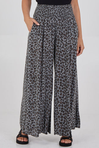 Luella Leopard Print Culotte Trousers - Grey