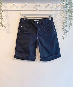 Red Button Relax Jog Cotton Shorts - Navy