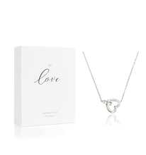 Load image into Gallery viewer, Platinum Plated Cubic Zirconia Heart Necklace - Love