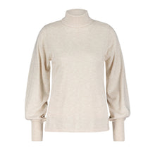 Load image into Gallery viewer, Red Button Sweet Roll Neck Wool Blend Jumper - Stone