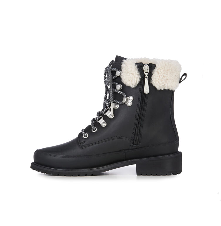 EMU Australia Okab Black Leather Hiking Boots Jackeroo Boutique
