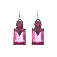 Load image into Gallery viewer, Harriet Twin Gem Earrings - Hot Pink