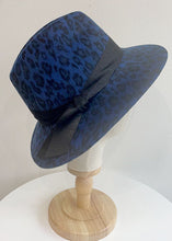 Load image into Gallery viewer, Failsworth Wool Fedora Hat - Navy Leopard