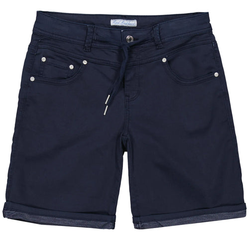 Red Button Relax Jog Cotton Shorts - Navy