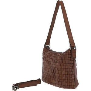 Droitwich Vintage Leather Woven Hand Bag